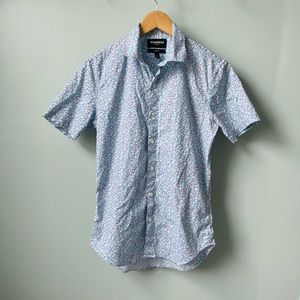 Bonobos Stretch Riviera Tailored Fit Short Sleeve Blue Floral Button Down